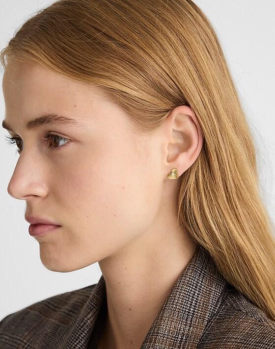 Madewell Engine Turned Stud Earrings Antique Gold