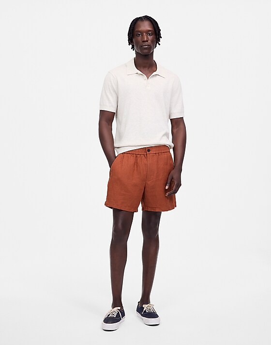 madewell Everywear Short in Linen terracotta