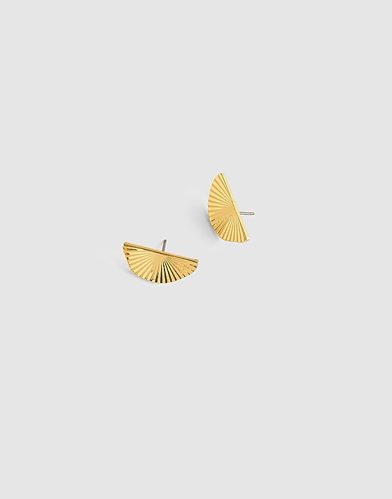madewell Fan Stud Earrings antique gold