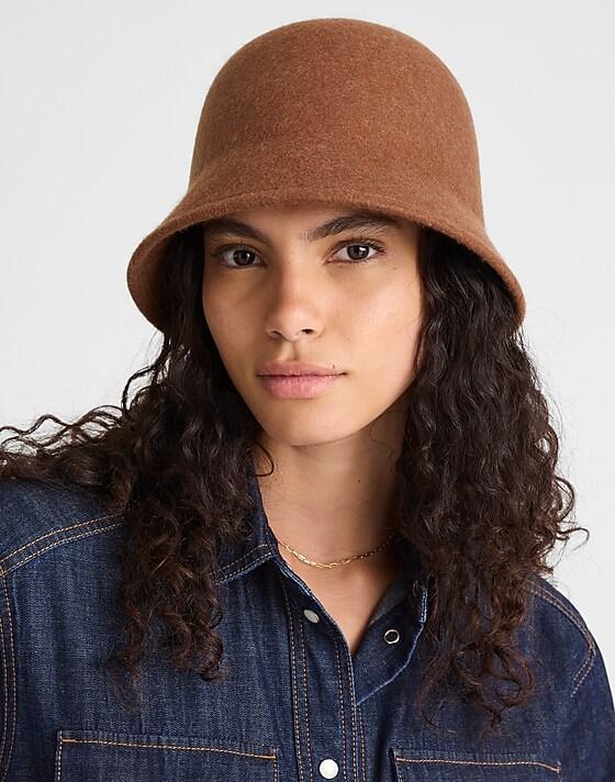Madewell Felted Wool Bucket Hat Hthr Camel