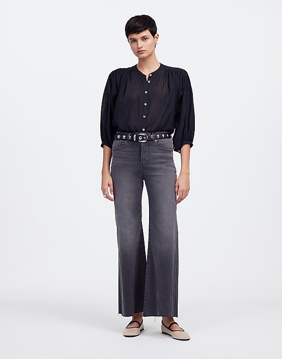 madewell Flared Wide-Leg Crop Jeans chasm