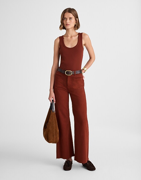 madewell Flared Wide-Leg Crop Jeans henna
