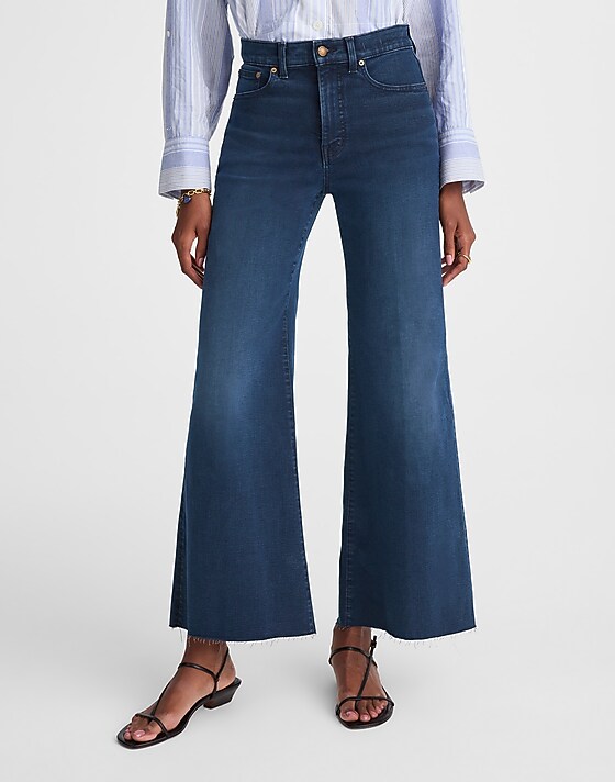 Madewell Flared Wide-Leg Crop Jeans Kingston Wash