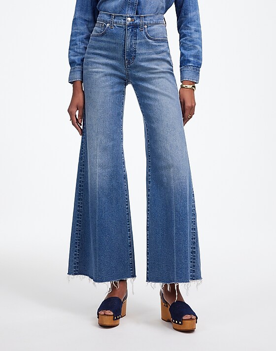 Madewell Flared Wide-Leg Crop Jeans Oneida Wash