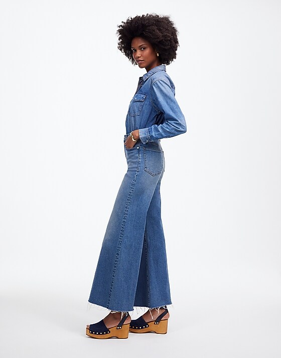 Madewell Flared Wide-Leg Crop Jeans Oneida Wash