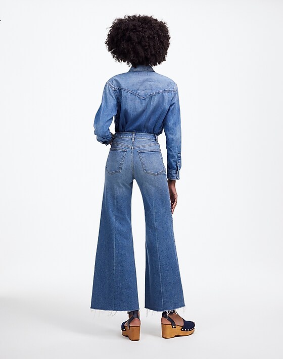 Madewell Flared Wide-Leg Crop Jeans Oneida Wash