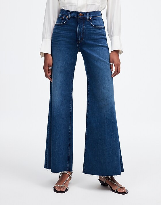 Madewell Flared Wide-Leg Crop Jeans Pelion Wash