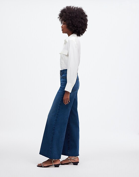 Madewell Flared Wide-Leg Crop Jeans Pelion Wash