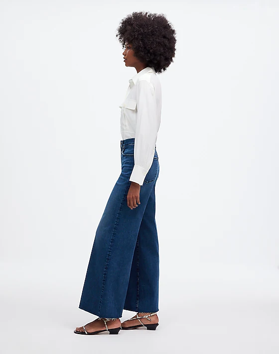 Madewell Flared Wide-Leg Crop Jeans Pelion Wash