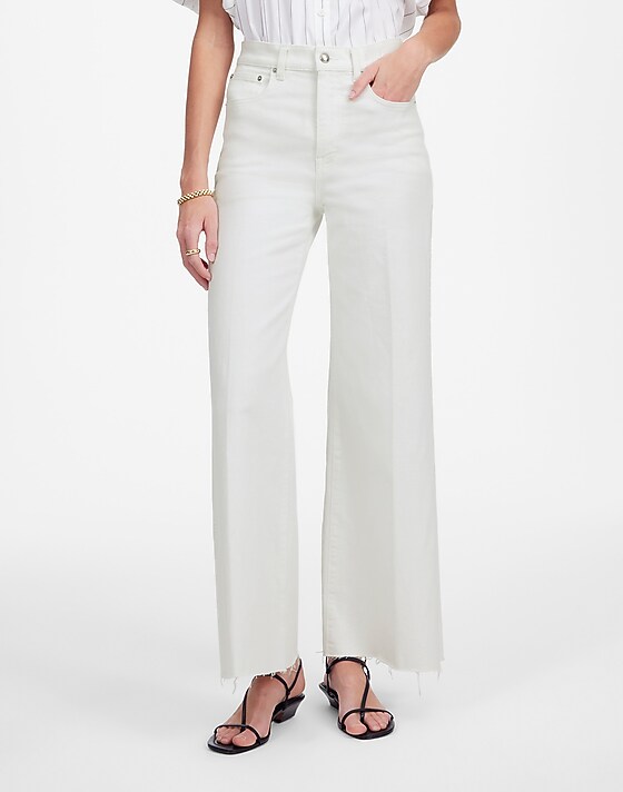 Madewell Flared Wide-Leg Crop Jeans Pure White