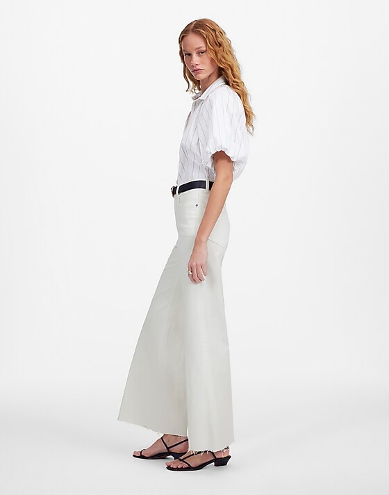 Madewell Flared Wide-Leg Crop Jeans Pure White