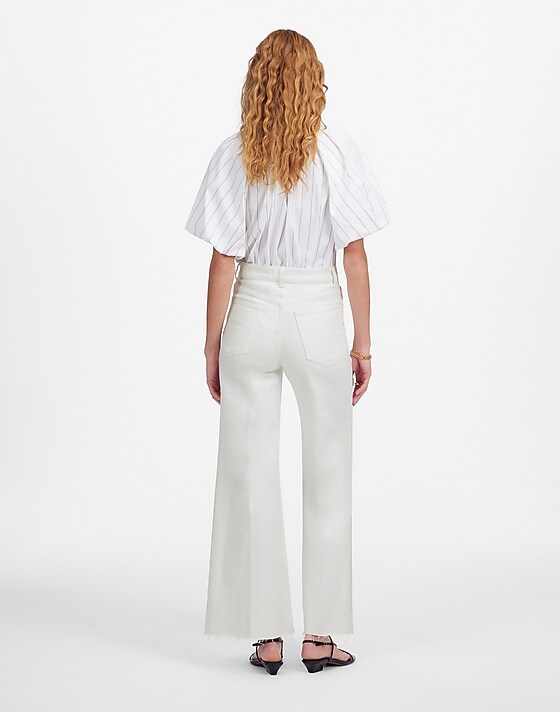 Madewell Flared Wide-Leg Crop Jeans Pure White