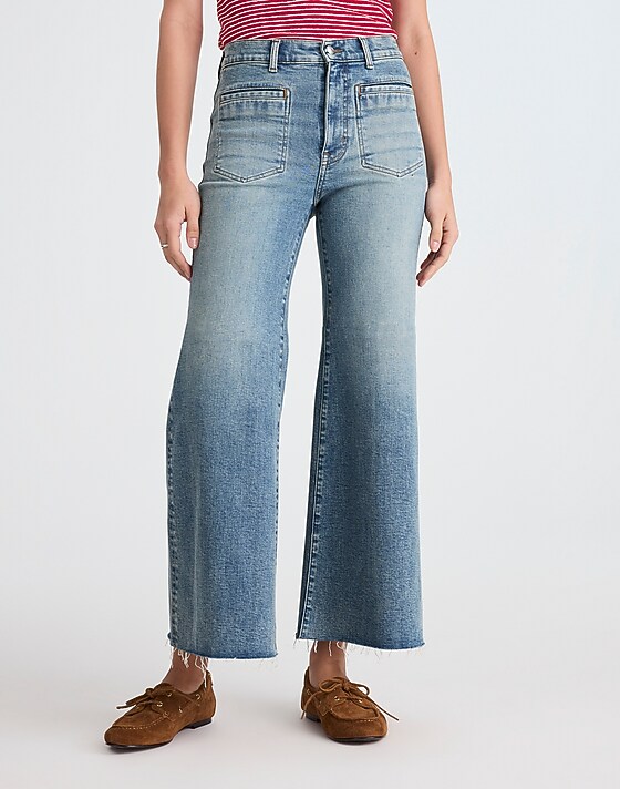 Madewell Flared Wide-Leg Crop Jeans Shalimar Wash