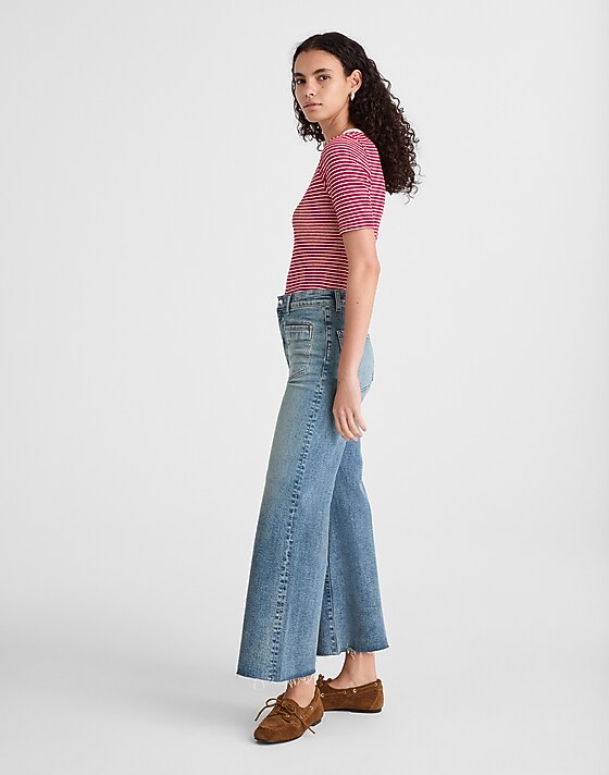 Madewell Flared Wide-Leg Crop Jeans Shalimar Wash