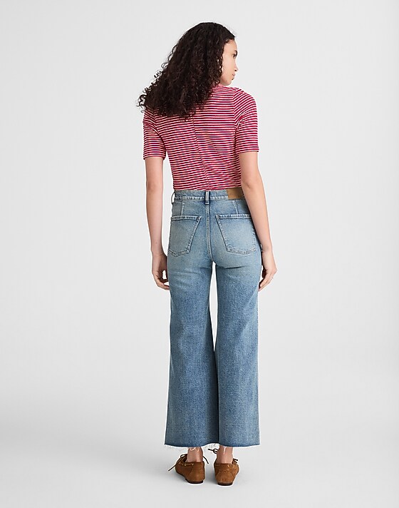 Madewell Flared Wide-Leg Crop Jeans Shalimar Wash