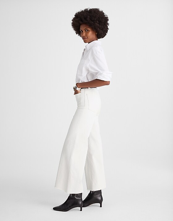 Madewell Flared Wide-Leg Crop Jeans Vintage Ivory