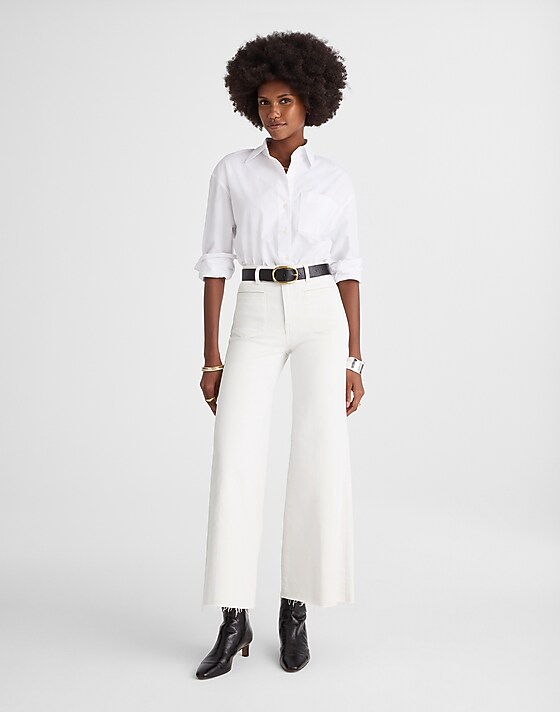 madewell Flared Wide-Leg Crop Jeans vintage ivory