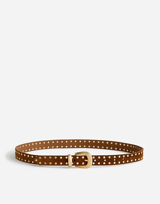 madewell Flat Studded Western Belt dried acorn
