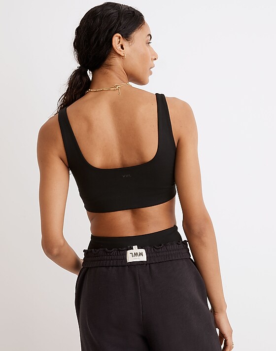 Madewell Flex Square-Neck Sports Bra True Black