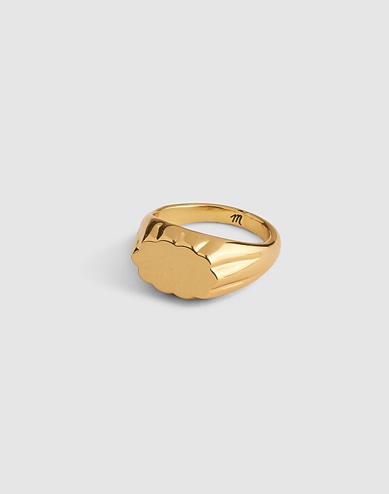 madewell Fluted Signet Ring antique gold