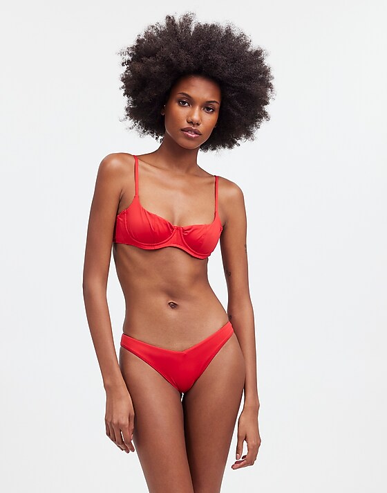 Madewell Frankies Bikinis Enzo Bikini Bottom Red