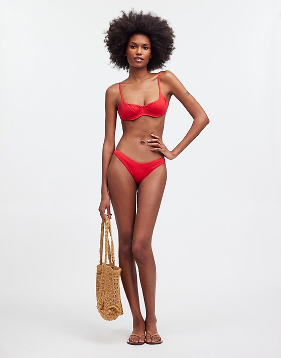 madewell Frankies Bikinis Enzo Bikini Bottom red