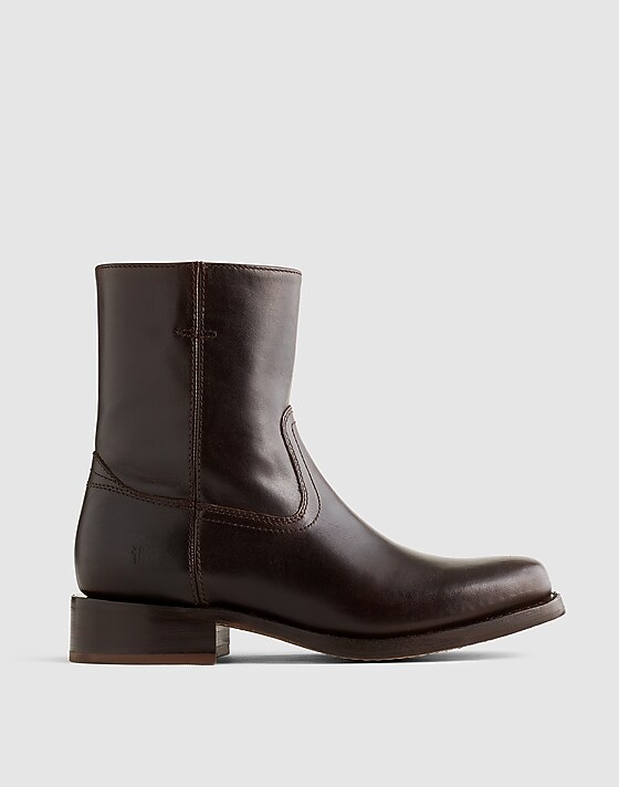 Madewell Frye Campus Inside Zip Boots Bourbon