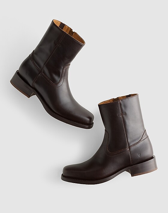 madewell Frye Campus Inside Zip Boots bourbon