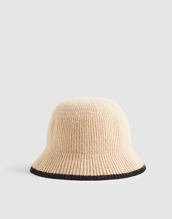 madewell Fuzzy-Knit Bucket Hat pale dune