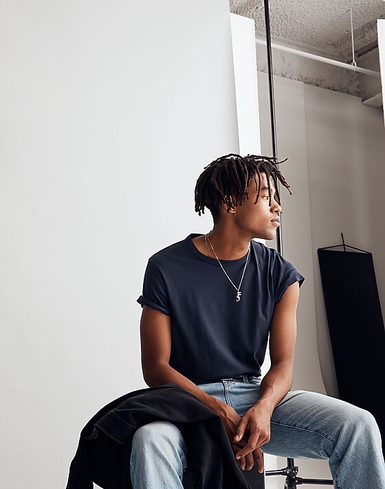 madewell Garment-Dyed Allday Crewneck Tee twilight