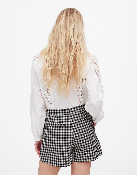 Madewell Gingham Mini Skort True Black