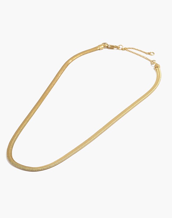 Madewell Herringbone Chain Necklace Vintage Gold