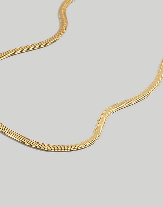 madewell Herringbone Chain Necklace vintage gold