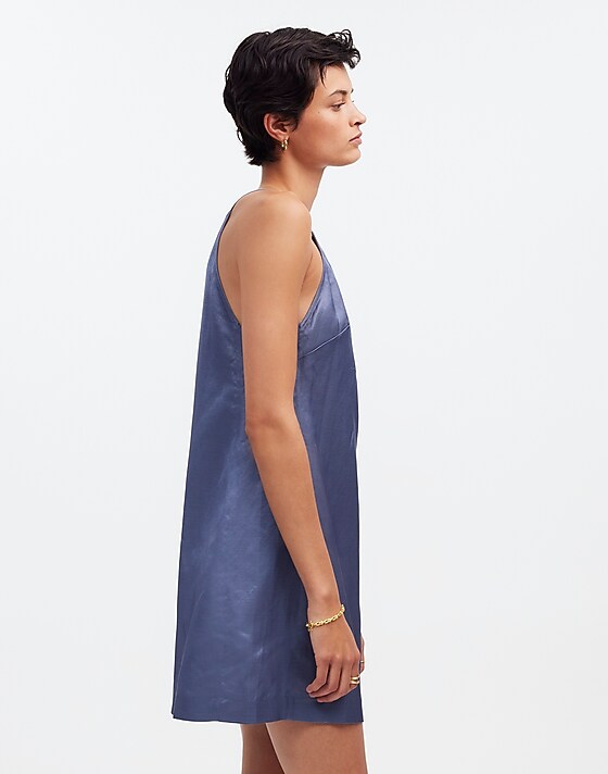Madewell High-Neck Mini Dress Sunfaded Indigo