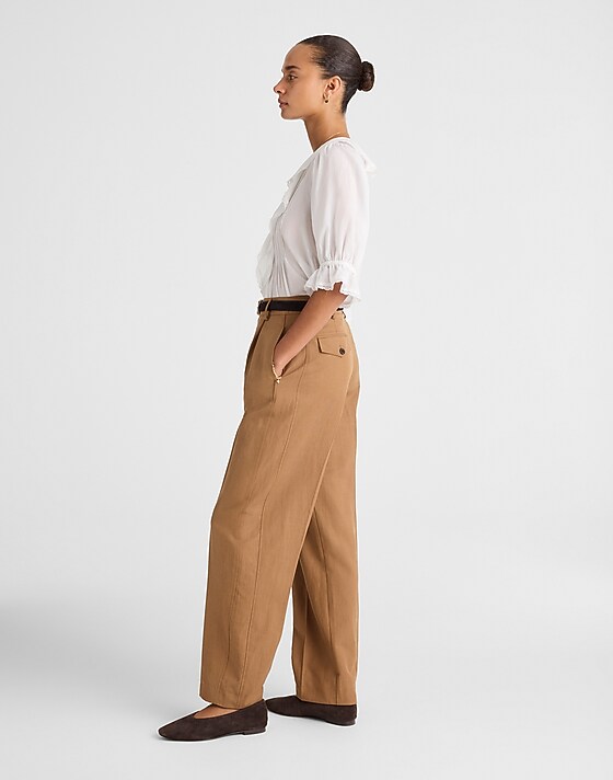 Madewell High-Rise Barrel-Leg Pants Faded Birch