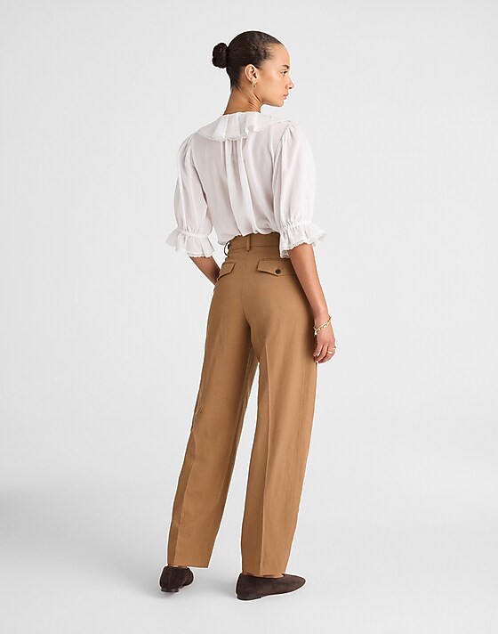 Madewell High-Rise Barrel-Leg Pants Faded Birch