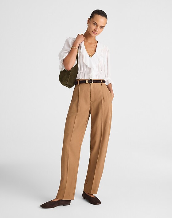 madewell High-Rise Barrel-Leg Pants faded birch