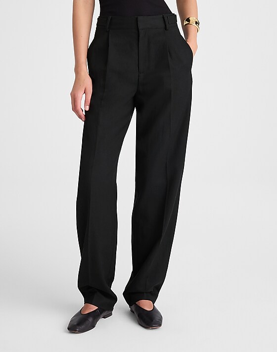 Madewell High-Rise Barrel-Leg Pants True Black