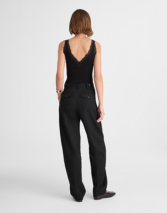 Madewell High-Rise Barrel-Leg Pants True Black