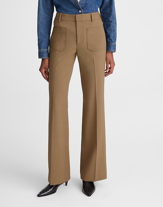 Madewell High-Rise Bootcut Trouser Olive Melange