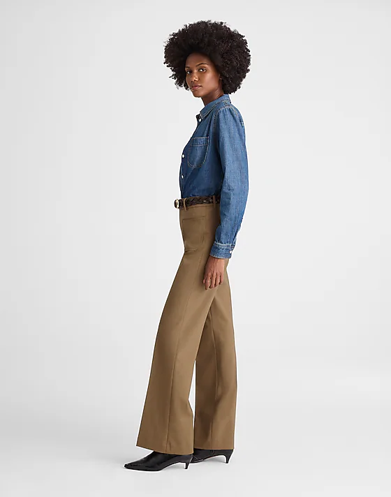 Madewell High-Rise Bootcut Trouser Olive Melange