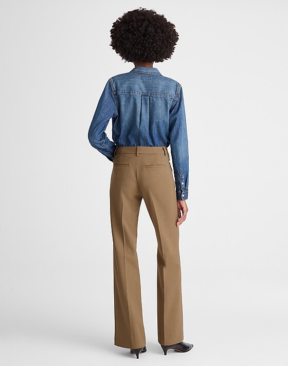 Madewell High-Rise Bootcut Trouser Olive Melange