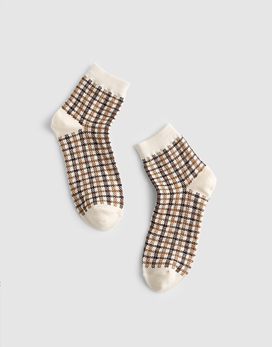 madewell Houndstooth Ankle Socks vintage ivory