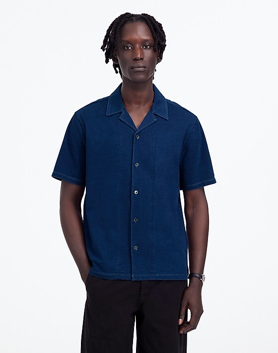 Madewell Indigo-Dyed Camp Collar Shirt Indigo