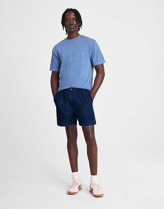 madewell Indigo-Dyed Everywear Shorts dark indigo