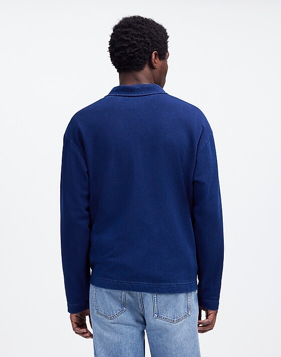 Madewell Indigo-Dyed Half-Zip Sweatshirt Indigo