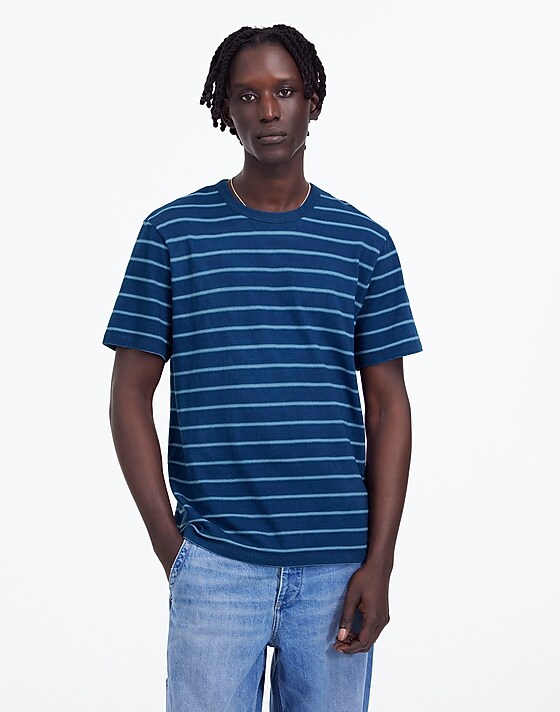 madewell Indigo-Dyed Slub Tee dark indigo
