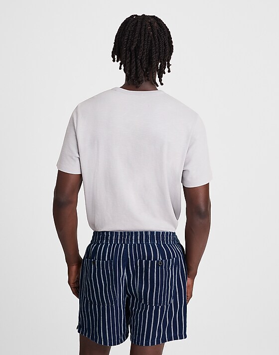 Madewell Indigo Stripe Everywear Shorts Indigo