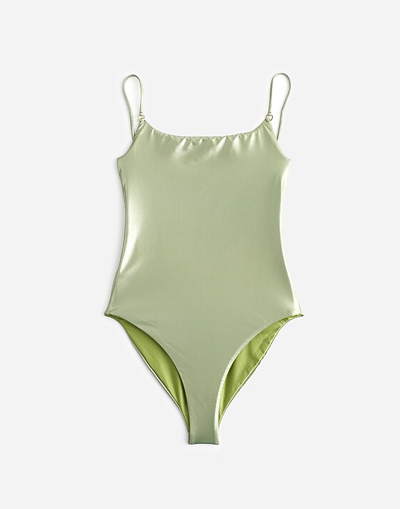 madewell Jade Swim Hinge One-Piece Swimsuit green