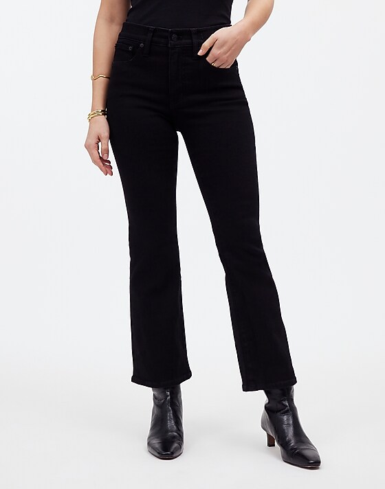 Madewell Kick Out Crop Jeans Black Rinse Wash